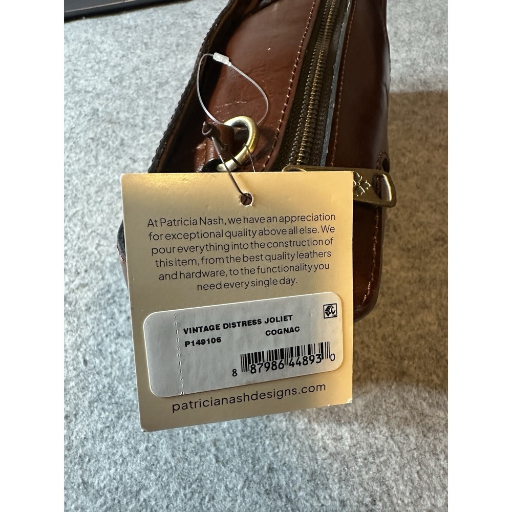 Patricia Nash Leather Joliet Pouch Crossbody Cognac Brown NWT - Picture 4 of 7